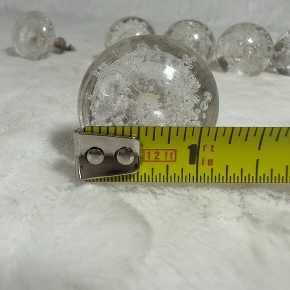 Vintage Clear Glass Bubbled Drawer Knob Shabby Chic Restoration Retro - Picture 5 of 8